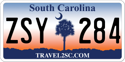SC license plate ZSY284