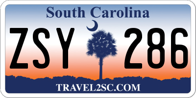 SC license plate ZSY286