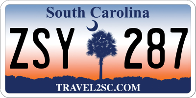 SC license plate ZSY287