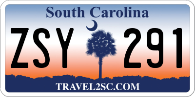 SC license plate ZSY291