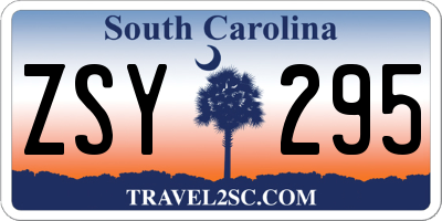 SC license plate ZSY295