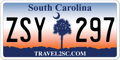 SC license plate ZSY297