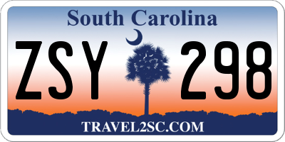 SC license plate ZSY298