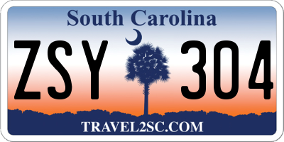 SC license plate ZSY304
