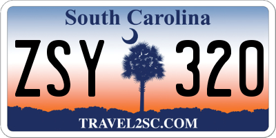 SC license plate ZSY320