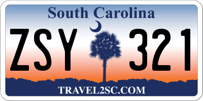 SC license plate ZSY321