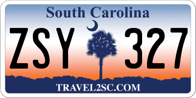 SC license plate ZSY327