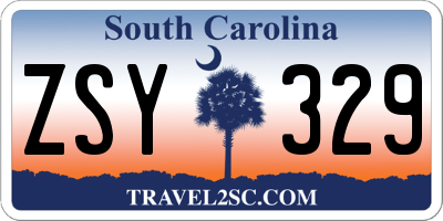 SC license plate ZSY329