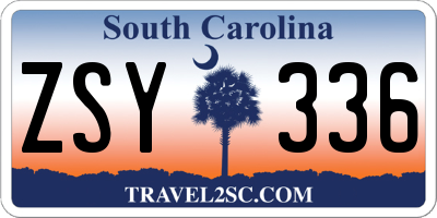 SC license plate ZSY336