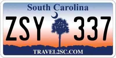 SC license plate ZSY337