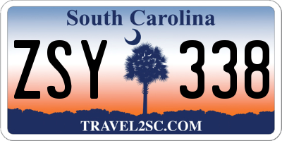 SC license plate ZSY338