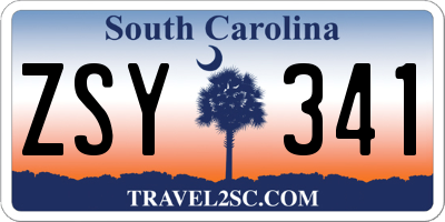 SC license plate ZSY341