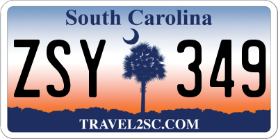 SC license plate ZSY349