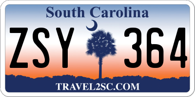 SC license plate ZSY364