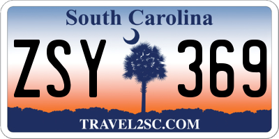 SC license plate ZSY369