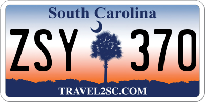 SC license plate ZSY370