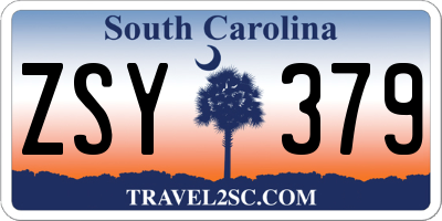 SC license plate ZSY379