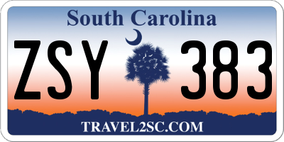 SC license plate ZSY383