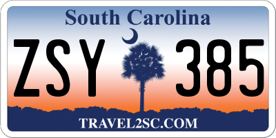 SC license plate ZSY385