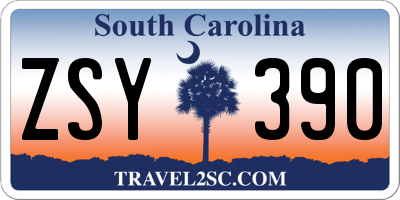 SC license plate ZSY390
