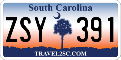 SC license plate ZSY391