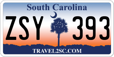 SC license plate ZSY393