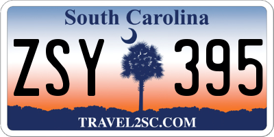 SC license plate ZSY395
