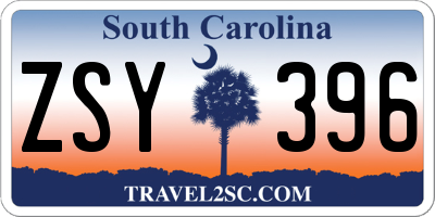 SC license plate ZSY396