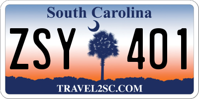 SC license plate ZSY401