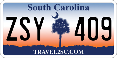 SC license plate ZSY409