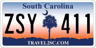 SC license plate ZSY411