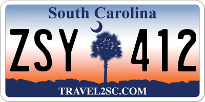 SC license plate ZSY412