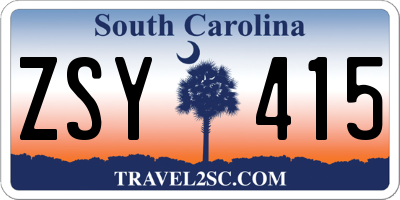 SC license plate ZSY415