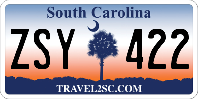 SC license plate ZSY422