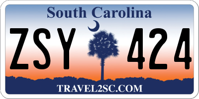 SC license plate ZSY424