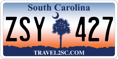 SC license plate ZSY427