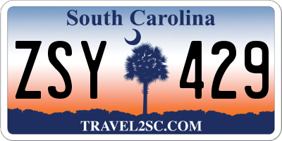 SC license plate ZSY429