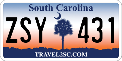 SC license plate ZSY431