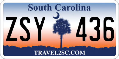 SC license plate ZSY436