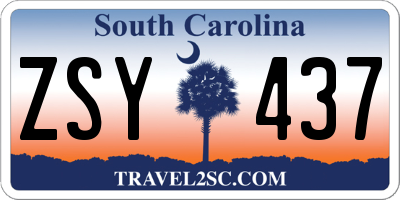 SC license plate ZSY437