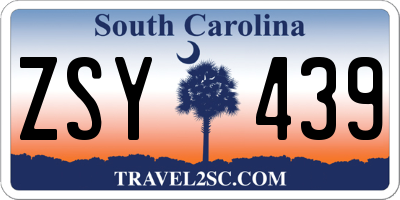SC license plate ZSY439