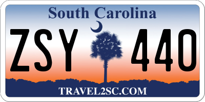 SC license plate ZSY440