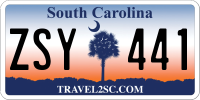 SC license plate ZSY441