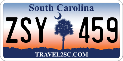 SC license plate ZSY459