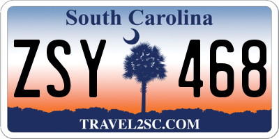 SC license plate ZSY468