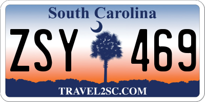 SC license plate ZSY469