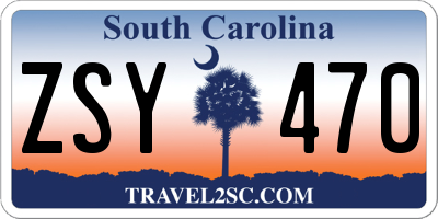 SC license plate ZSY470
