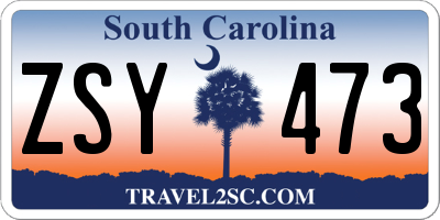 SC license plate ZSY473