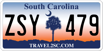 SC license plate ZSY479