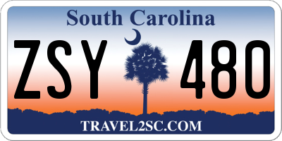 SC license plate ZSY480